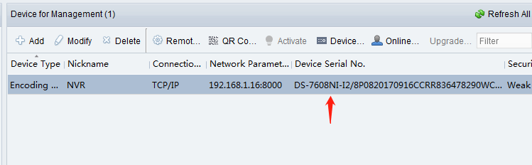 hikvision nvr serial number